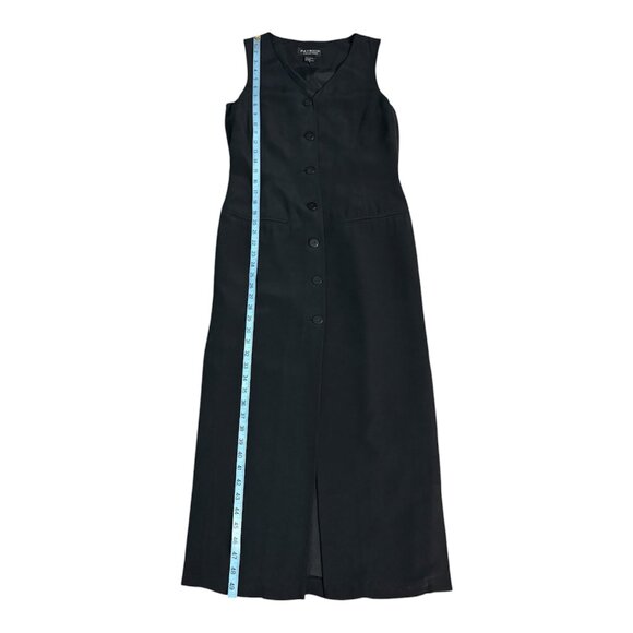 Patrick Collection Long Black Silk Vest Full Length With Side Slits Size 4 - Picture 6 of 11